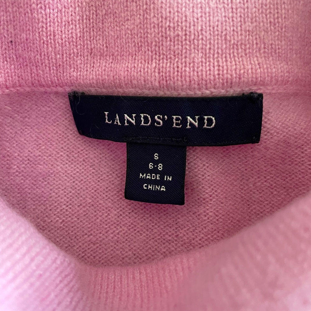 Land’s End Pink Cashmere Turtleneck